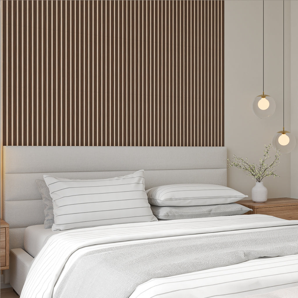 Kit 100 Placas Painel Ripado Decorativo | MDF Premium 45x11cm