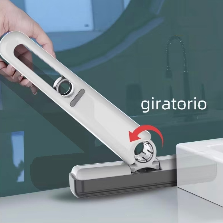 Kit Rodinho De Pia Cozinha Rodo Mini Mop Magico Limpa E Seca -Retrátil E Pendurável