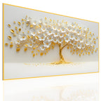 Quadro Decorativo Grande 110x80 | Árvore da Vida (Pétala Branca)
