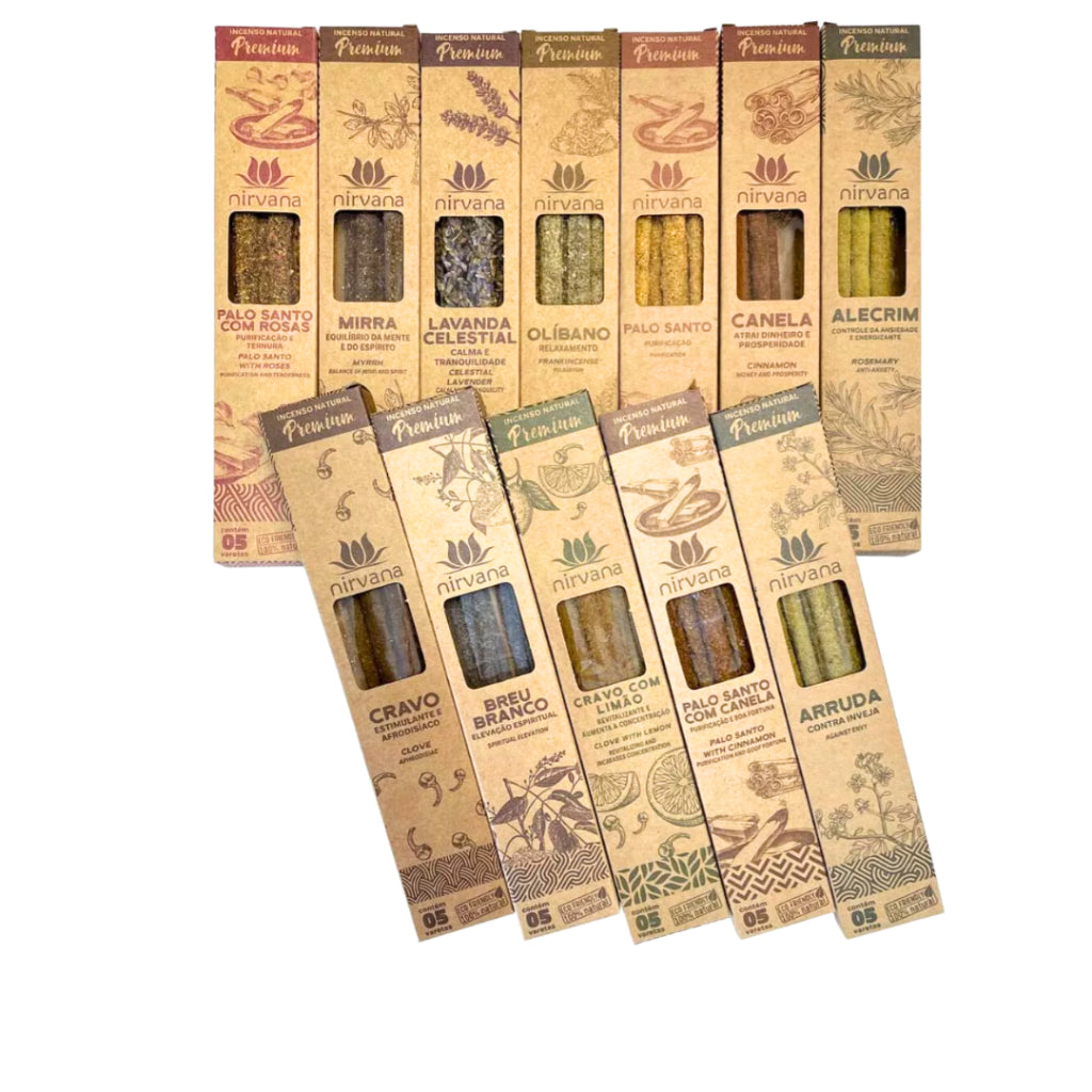 Incenso Nirvana Natural Premium | 100% Natural (Lavanda, Arruda, Palo Santo)