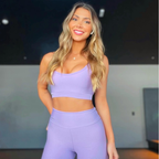 Conjunto Feminino Academia Top e Legging Com Bolso No Cós Tecido Canelado AVA Fitness