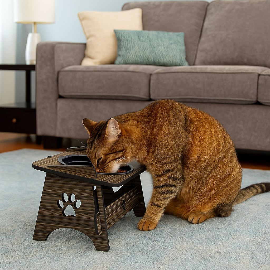 Comedouro e Bebedouro Pet Elevado | Tigelas Inclusas (Para Cães e Gatos)