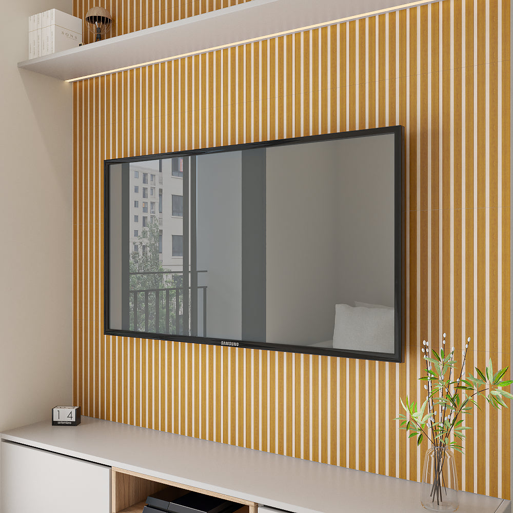 Kit 250 Placas Painel Ripado Decorativo | MDF Premium 45x11cm