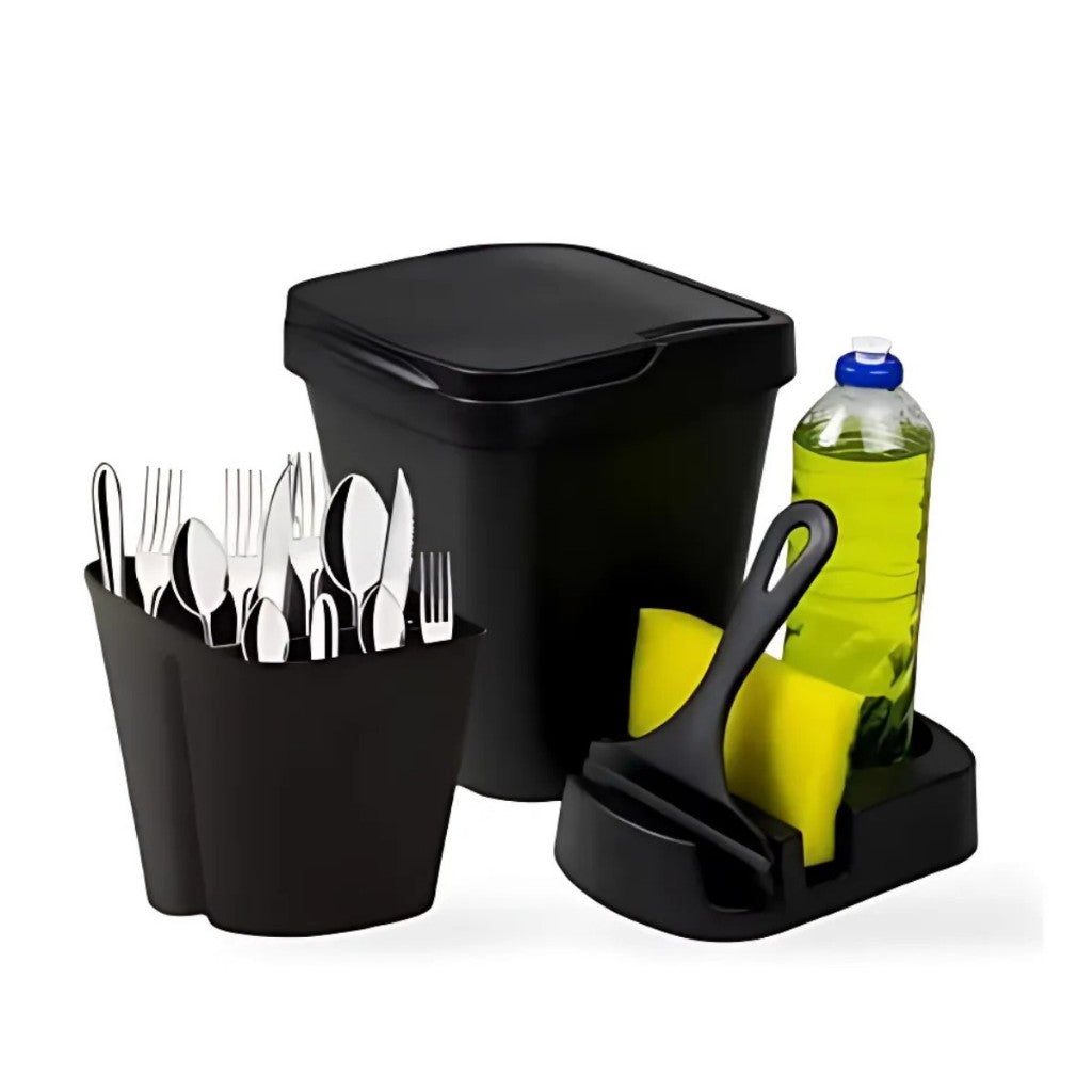 Kit Organizador de Pia Cozinha 4 em 1 | Linha Elegance