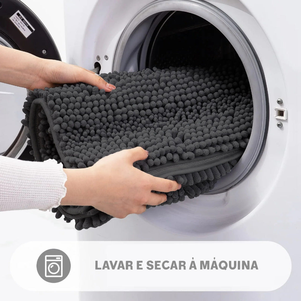 Kit Tapete de Banheiro Antiderrapante | Estilo "Macarrão" Super Macio