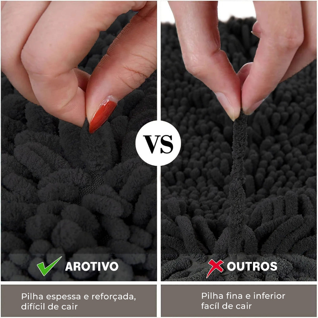 Kit Tapete de Banheiro Antiderrapante | Estilo "Macarrão" Super Macio