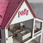 Brinquedo Para Crianças Casinha Em Mdf + Kit 19 Mini Móveis