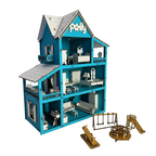 Casinha de Bonecas em MDF | Inclui Kit com 19 Mini Móveis
