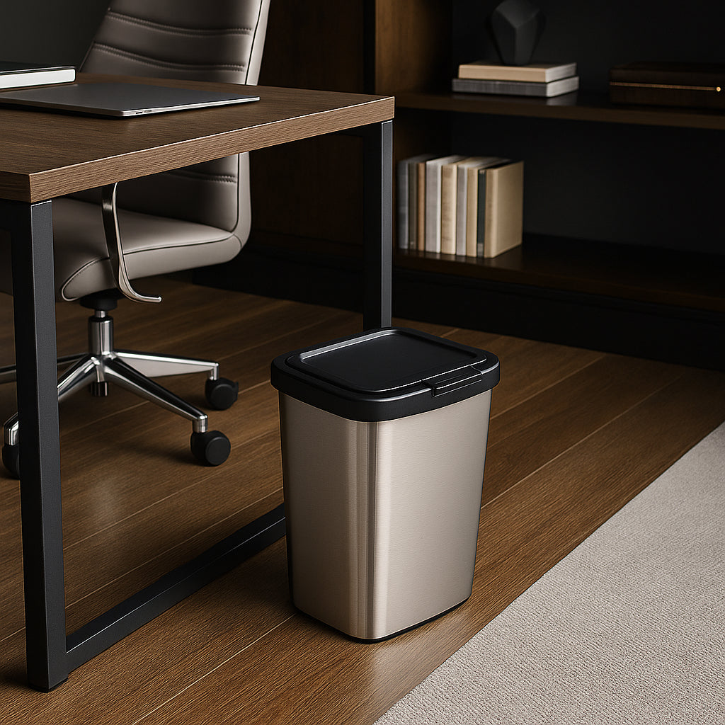 Lixeira 9L com Tampa Click | Tipo Inox