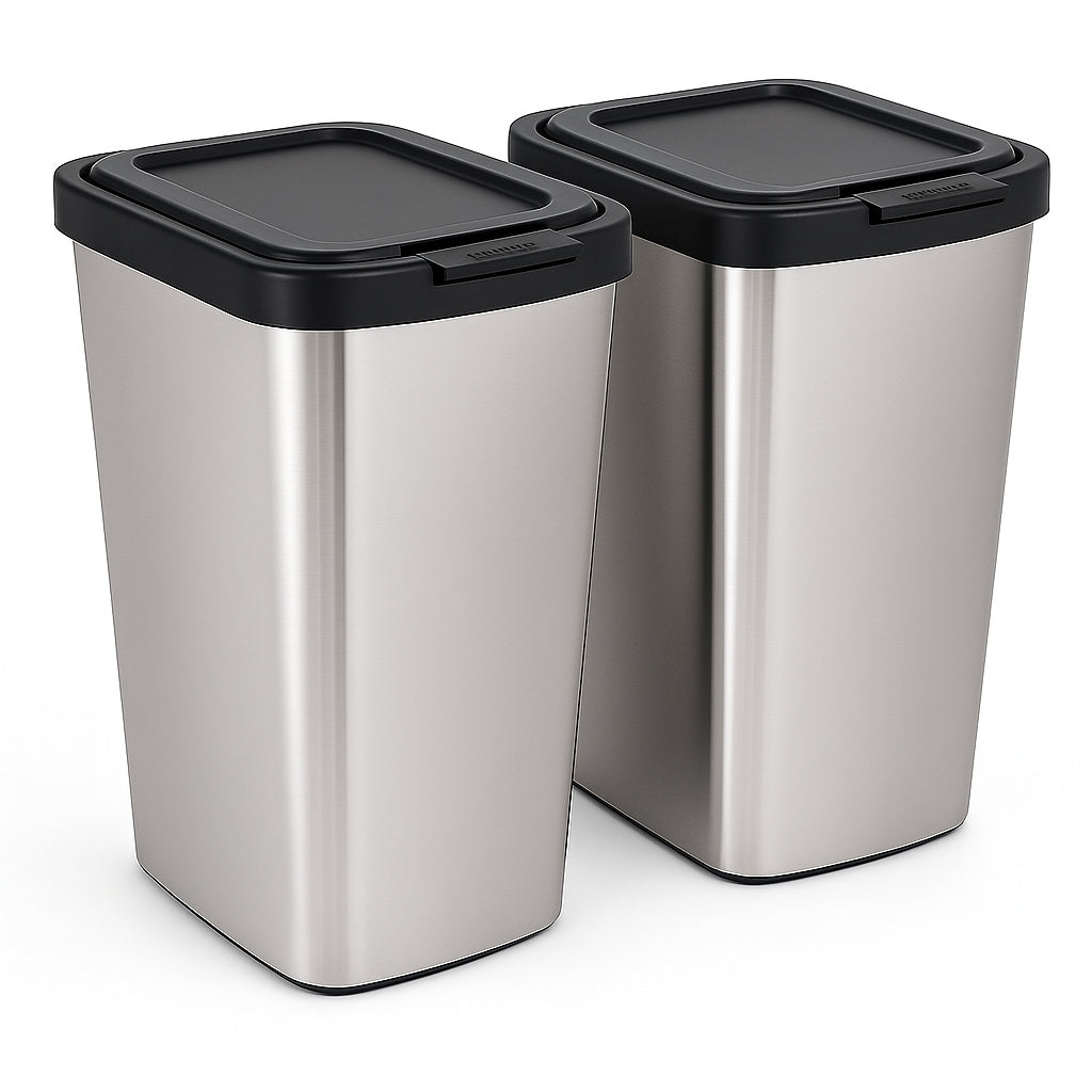 Lixeira 9L com Tampa Click | Tipo Inox