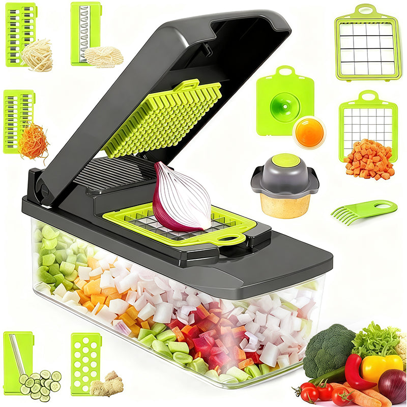 Fatiador de Legumes Profissional 18 em 1 | Aço Inoxidável Multiuso