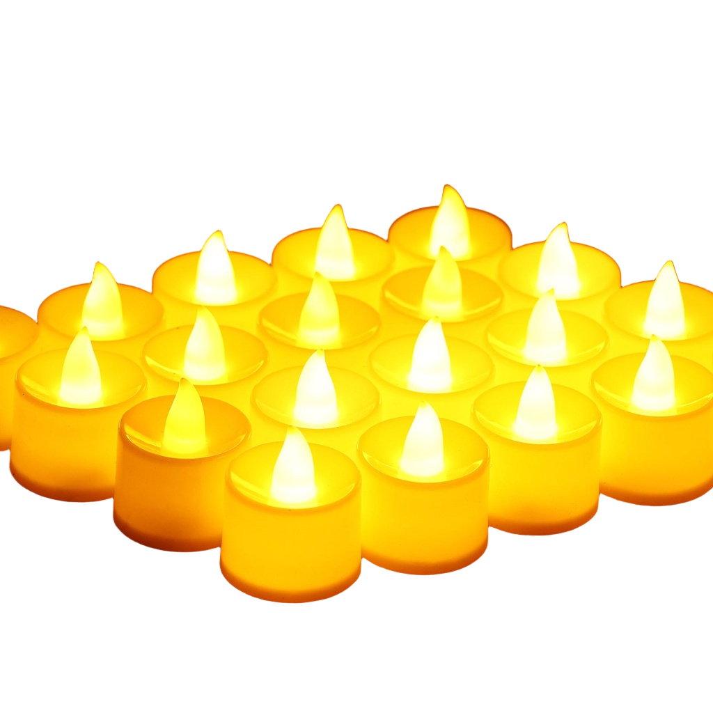 10 Peças Vela Led Eletrônica Linda Amarela Decorativa, Festa