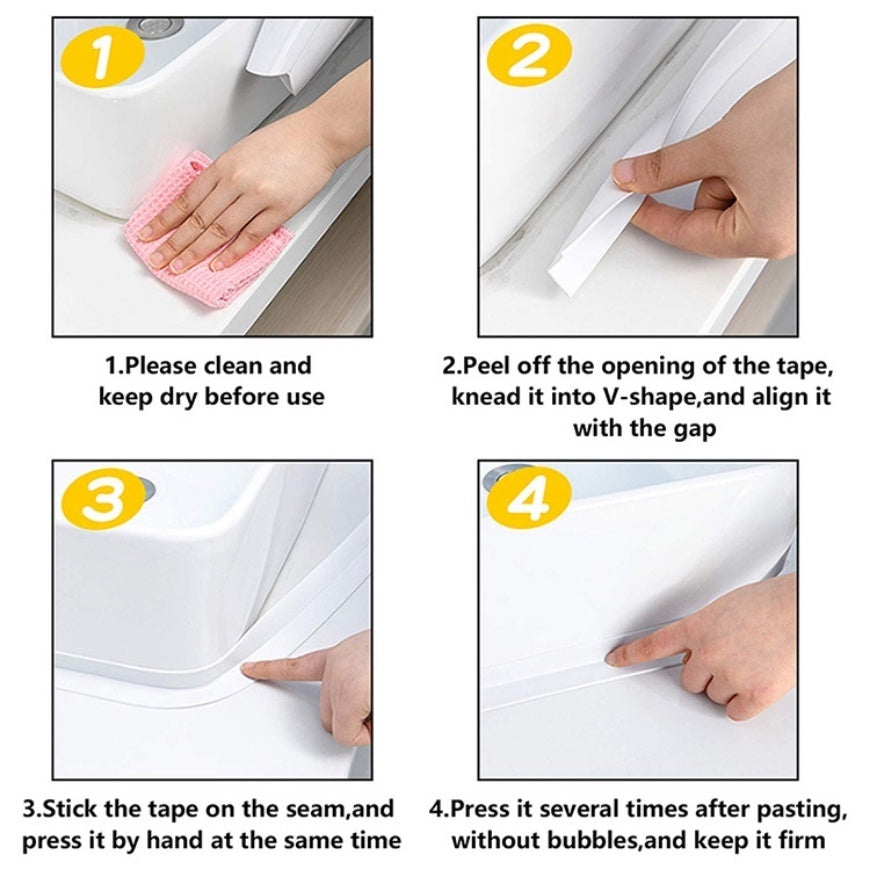 Fita Selante Impermeável PVC | Vedação para Pia, Banheira e Cozinha