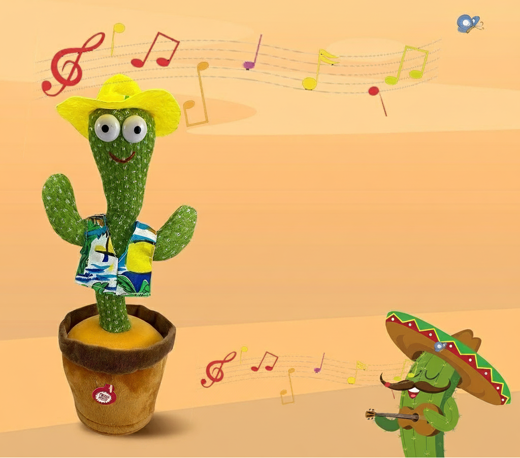 Brinquedo Cacto Dançante Falante Imita c/ Musicas Repete Falas FANG