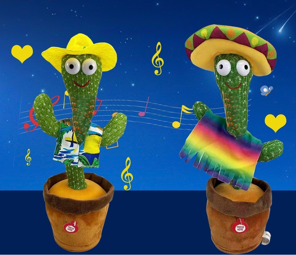 Brinquedo Cacto Dançante Falante Imita c/ Musicas Repete Falas FANG