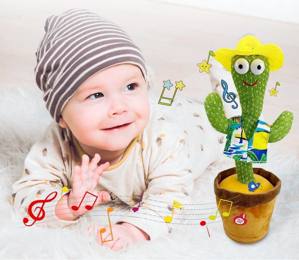 Brinquedo Cacto Dançante Falante Imita c/ Musicas Repete Falas FANG