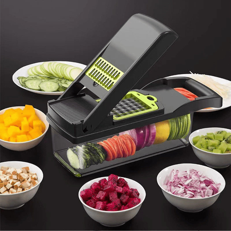 SlicerPro Inox 16 em 1 – Fatiador Profissional Multiuso com 16 Funções