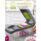 SlicerPro Inox 16 em 1 – Fatiador Profissional Multiuso com 16 Funções