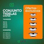 Kit 10 Potes de Vidro Resistente | Organizadores de Cozinha Multiuso