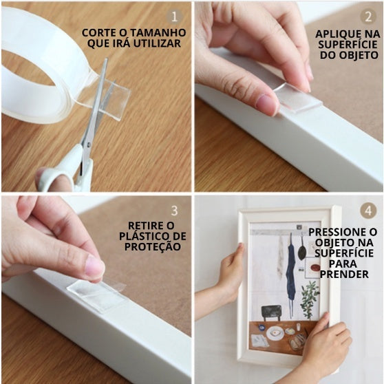 Fita Dupla Face Transparente NanoGel | Extra Forte Removível