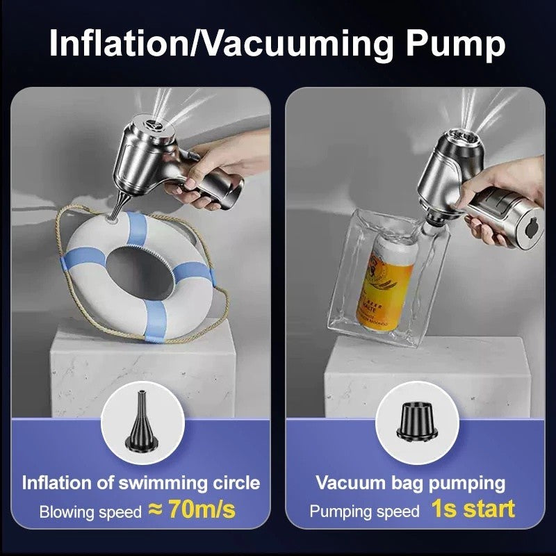 Mini Aspirador de Pó Portátil Sem Fio 4 em 1 | 6000Pa Recarregável (Carro e Casa)