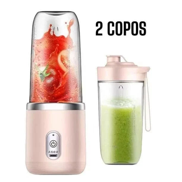 Mini Liquidificador Portátil 400ml USB Recarregável 6 Lâminas Inox para Sucos e Vitaminas